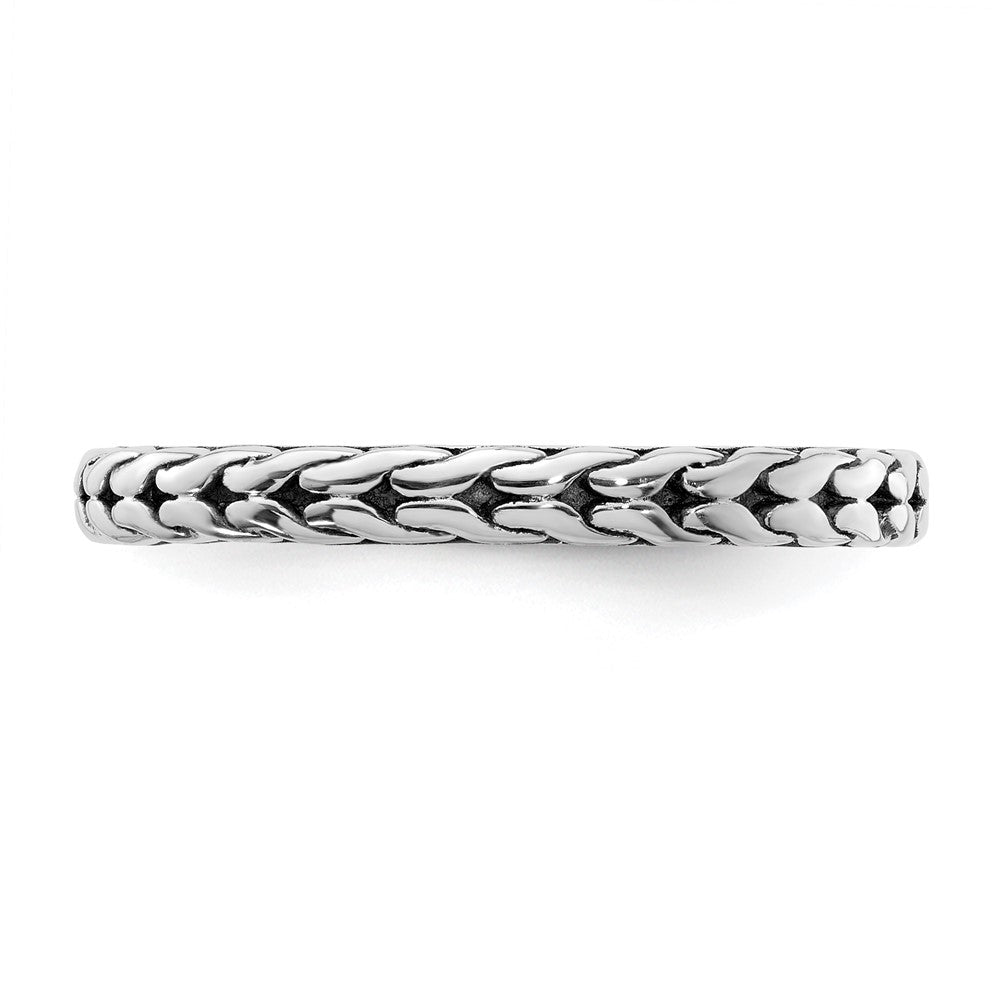 Sterling Silver Stackable Expressions Antiqued Ring