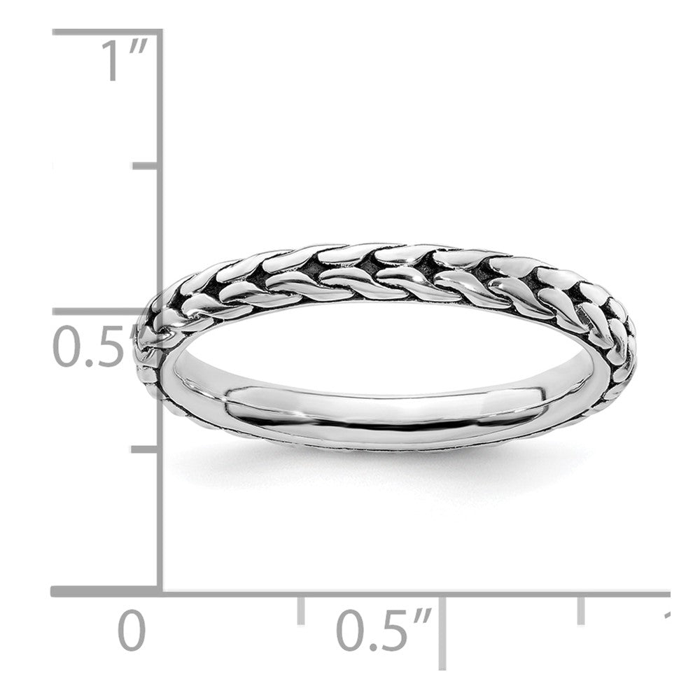 Sterling Silver Stackable Expressions Antiqued Ring