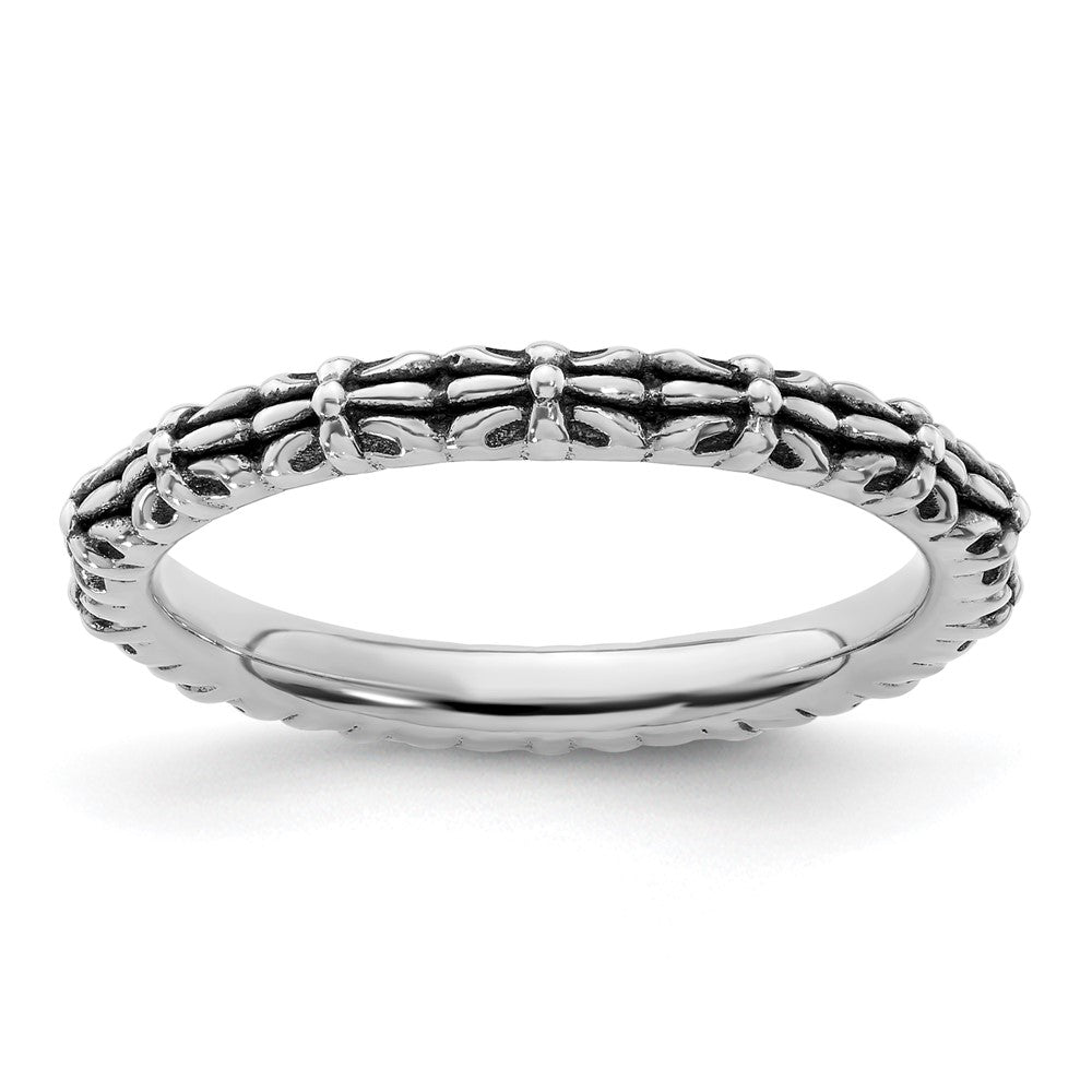 Sterling Silver Stackable Expressions Antiqued Ring