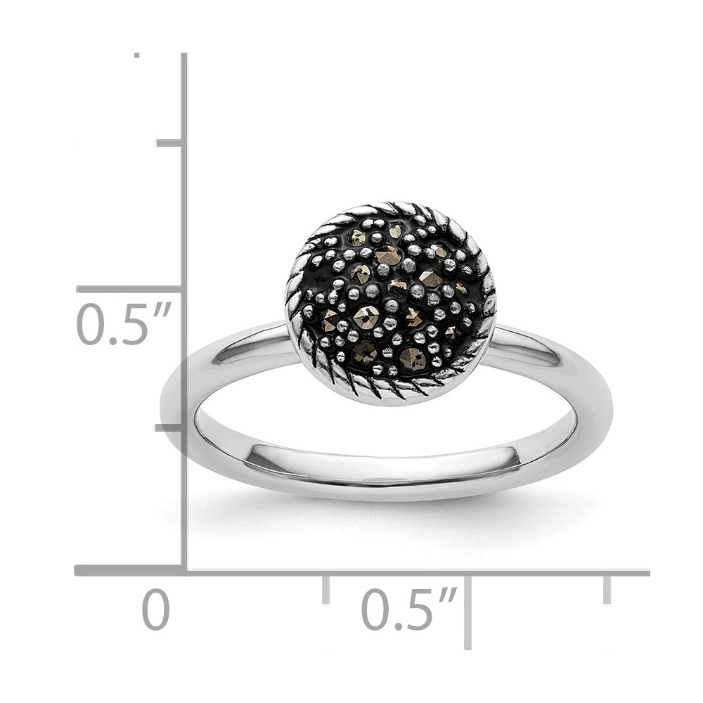 Sterling Silver Stackable Expressions Marcasite Ring