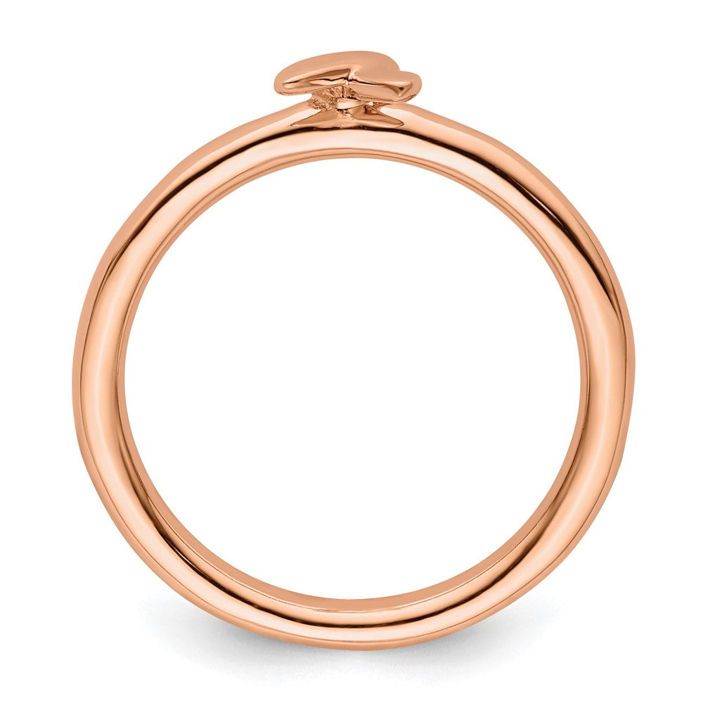 Sterling Silver Stackable Expressions Rose Gold Awareness Ribbon Ring