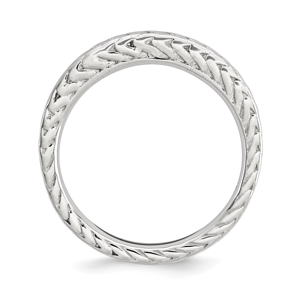 Sterling Silver Stackable Expressions Rhodium-plated Domed Ring