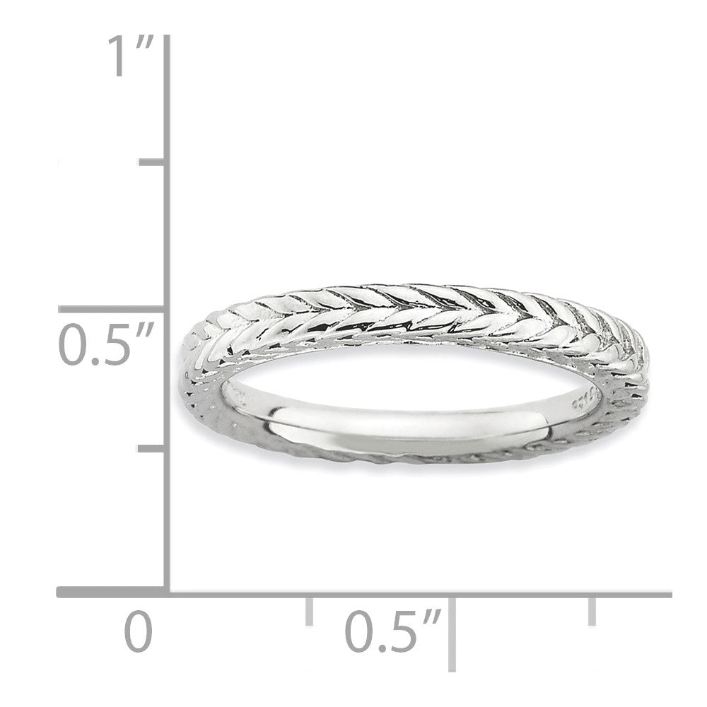Sterling Silver Stackable Expressions Rhodium-plated Domed Ring