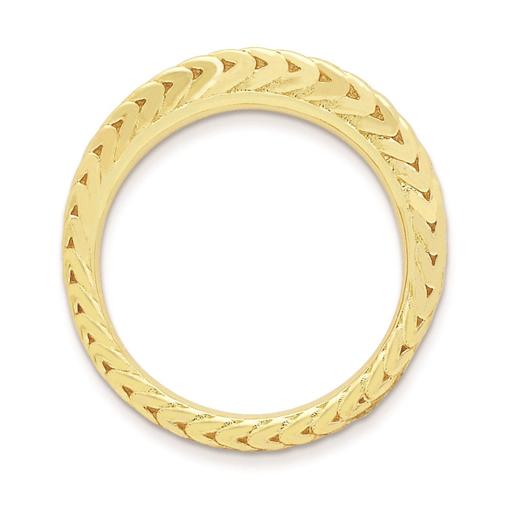 Sterling Silver Stackable Expressions Gold-plated Domed Ring