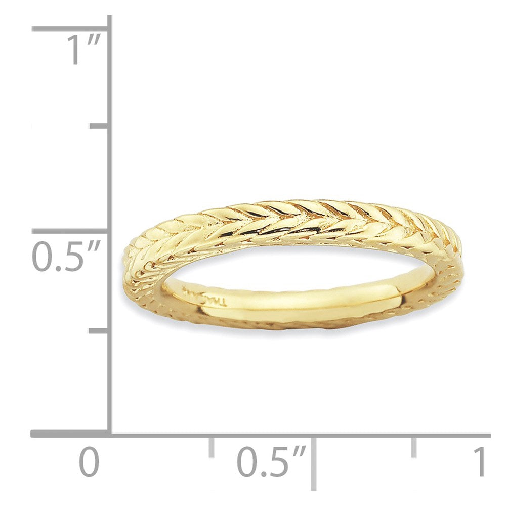 Sterling Silver Stackable Expressions Gold-plated Domed Ring