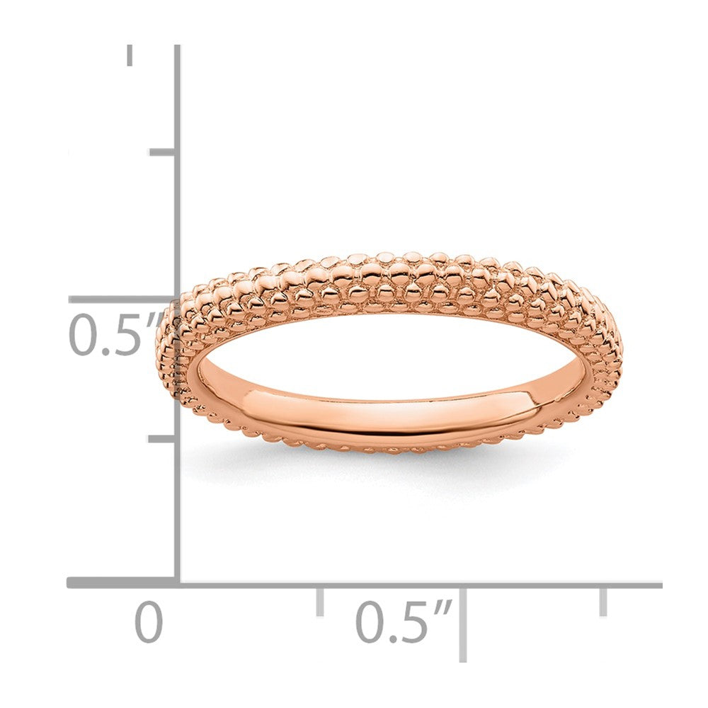 Sterling Silver Stackable Expressions Pink-plated Domed Ring