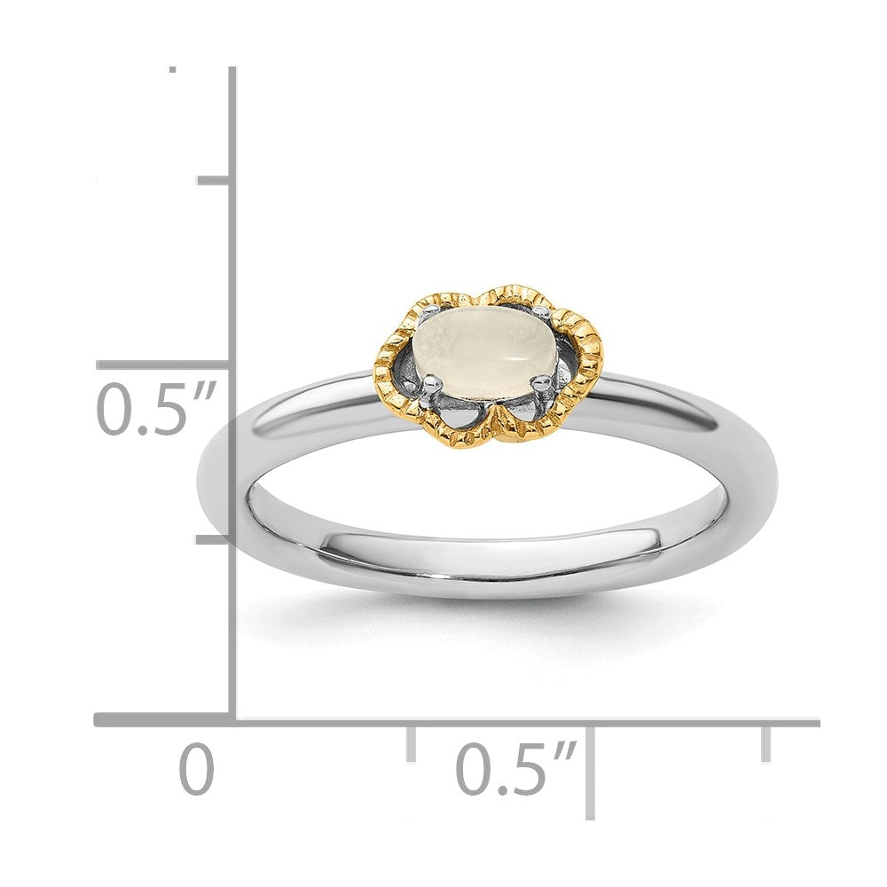 Sterling Silver & 14k Stackable Expressions Moonstone Polished Ring
