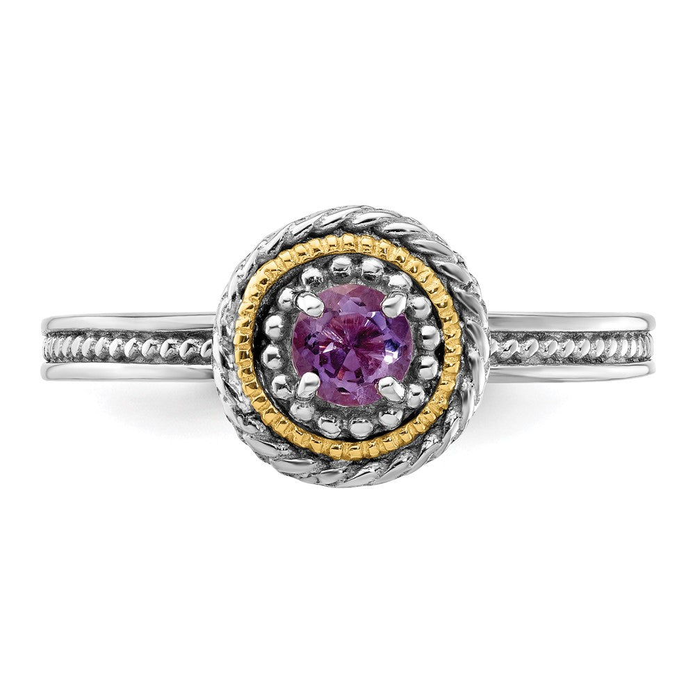 Sterling Silver & 14k Stackable Expressions Amethyst Ring