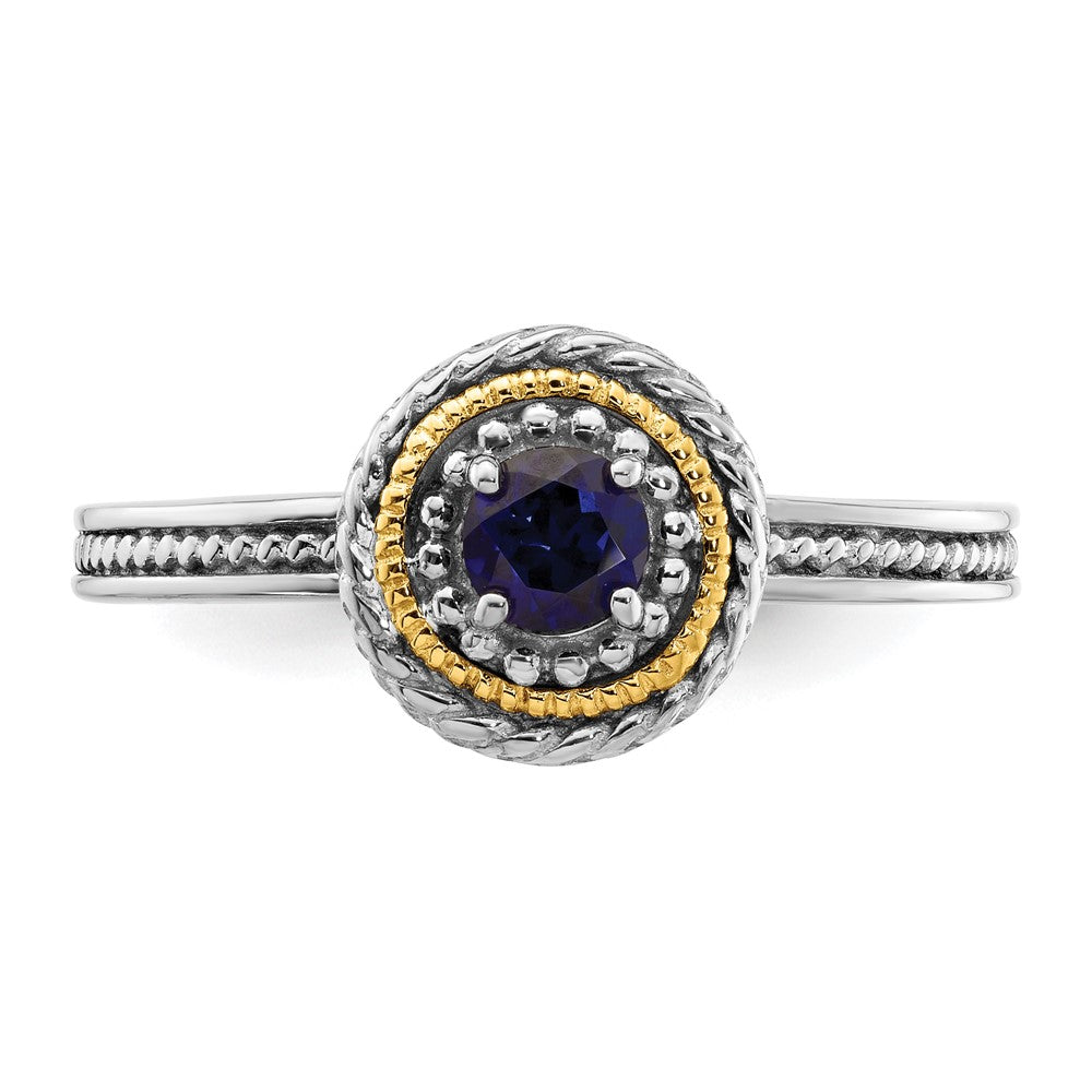 Sterling Silver & 14k Stackable Expressions Created Sapphire Ring