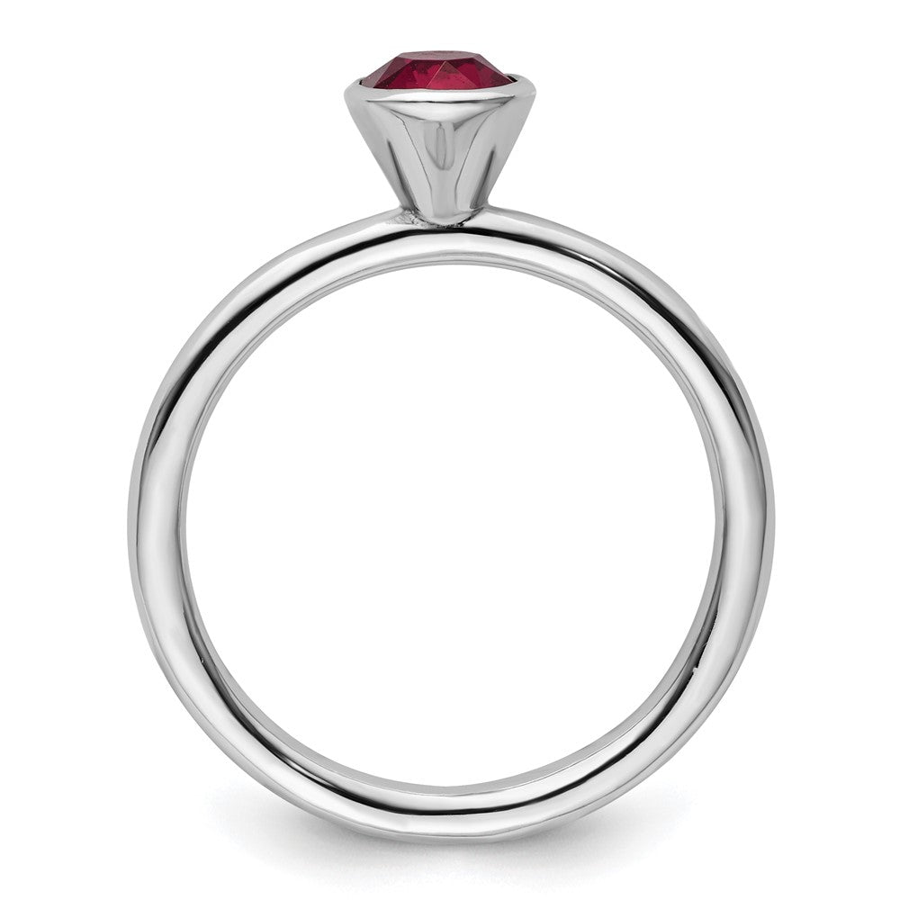Sterling Silver Stackable Expressions High 5mm January Swarovski Ring
