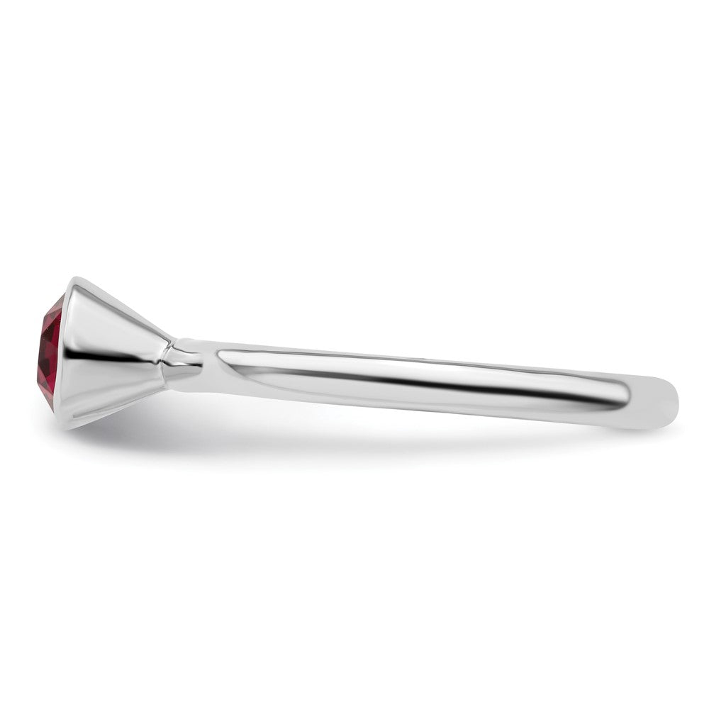 Sterling Silver Stackable Expressions High 5mm July Swarovski Ring