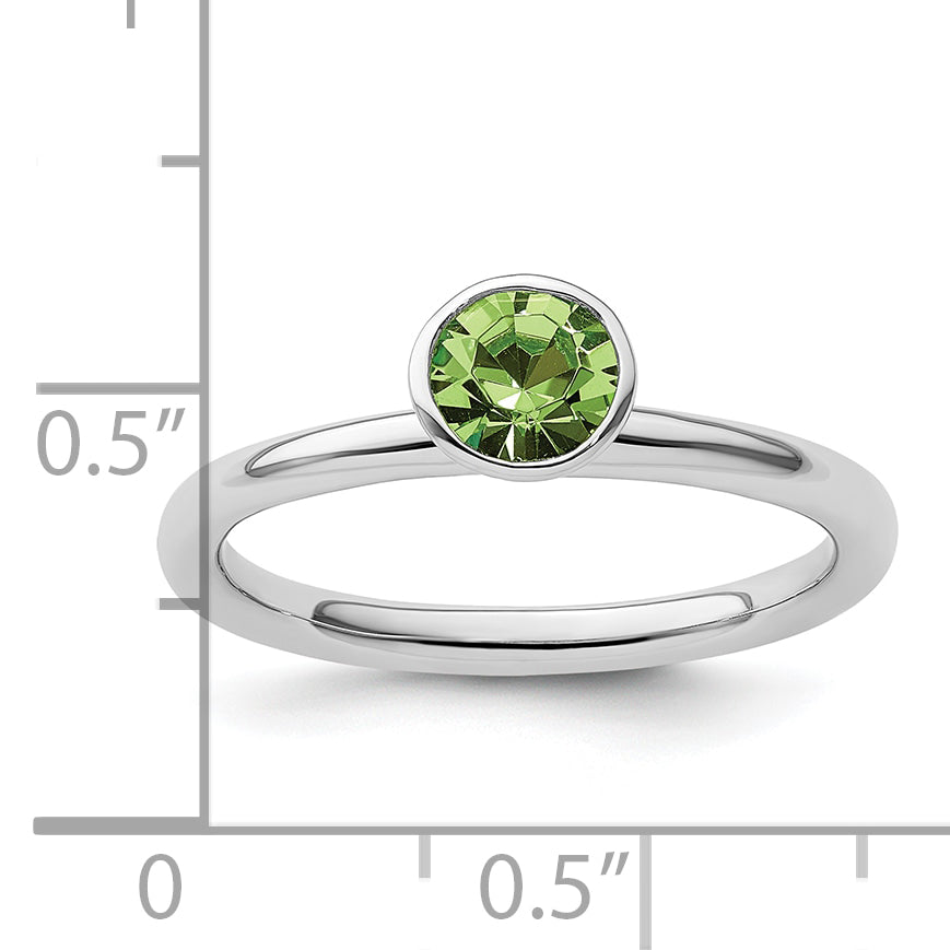 Sterling Silver Stackable Expressions High 5mm August Crystal Ring