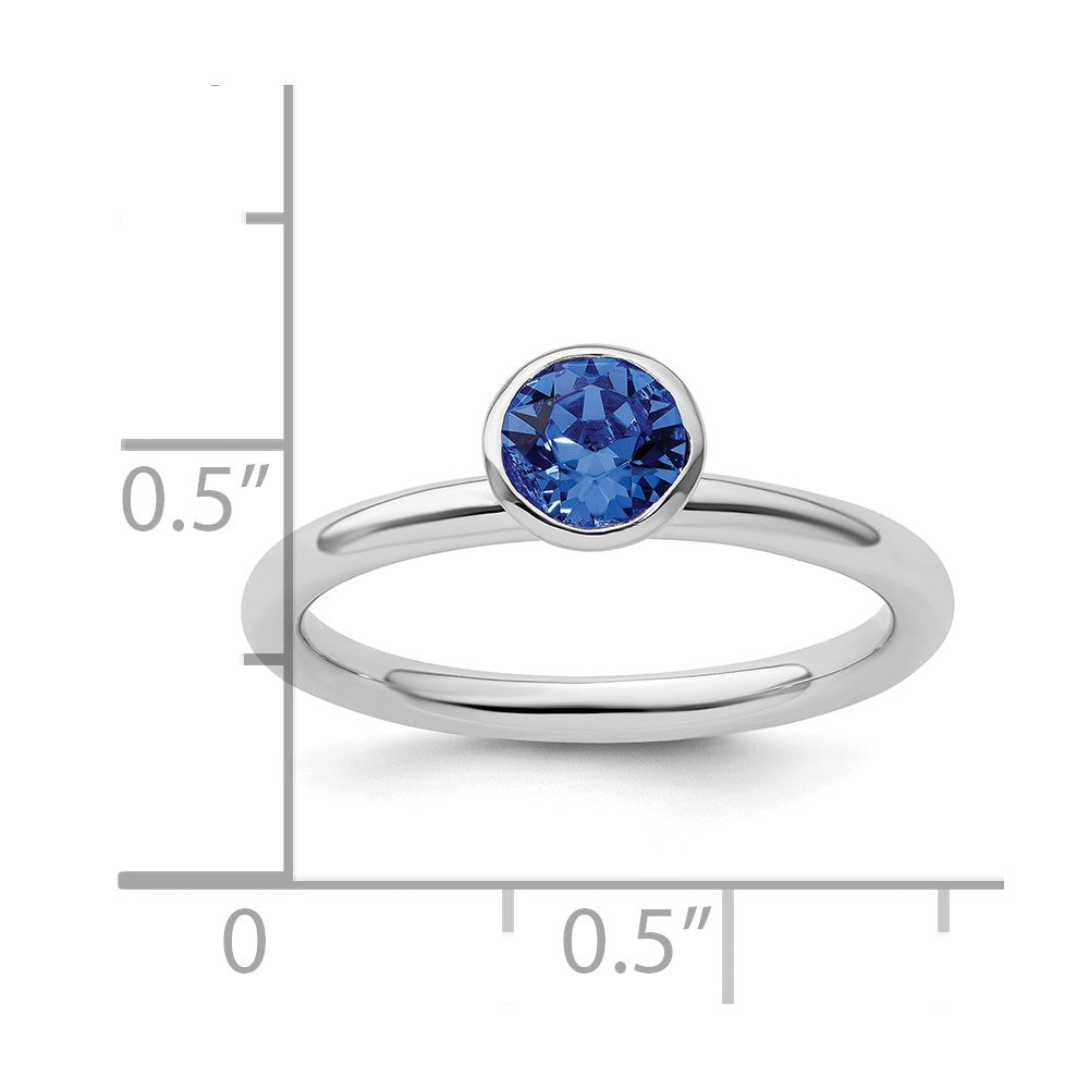 Sterling Silver Stackable Expressions High 5mm September Swarovski Ring