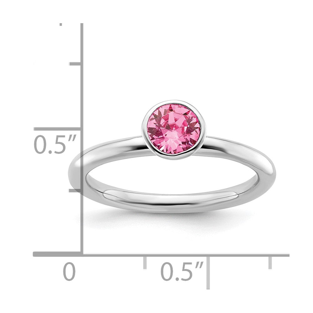 Sterling Silver Stackable Expressions High 5mm October Swarovski Ring
