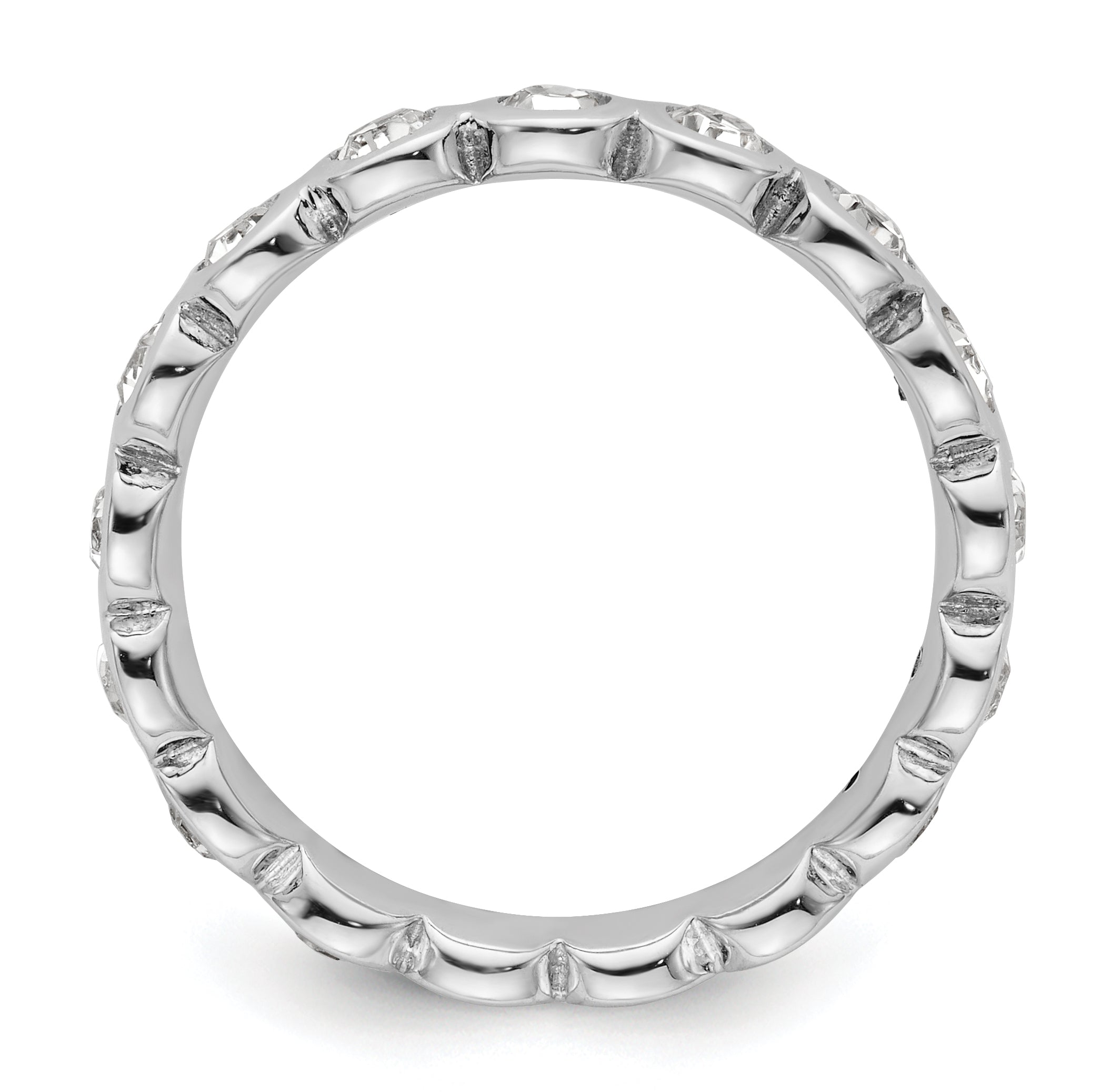 Sterling Silver Stackable Expressions April Crystal Ring