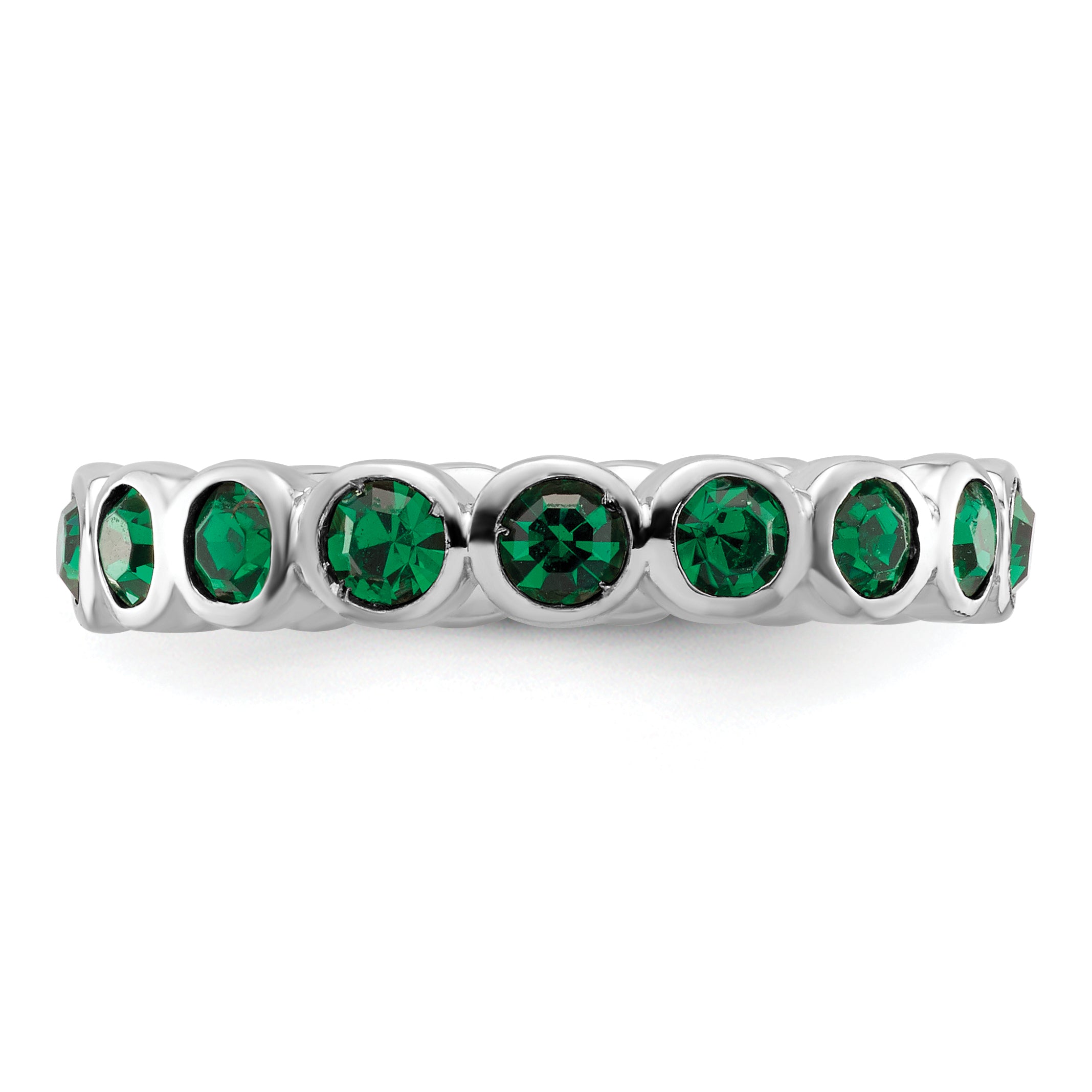 Sterling Silver Stackable Expressions May Crystal Ring