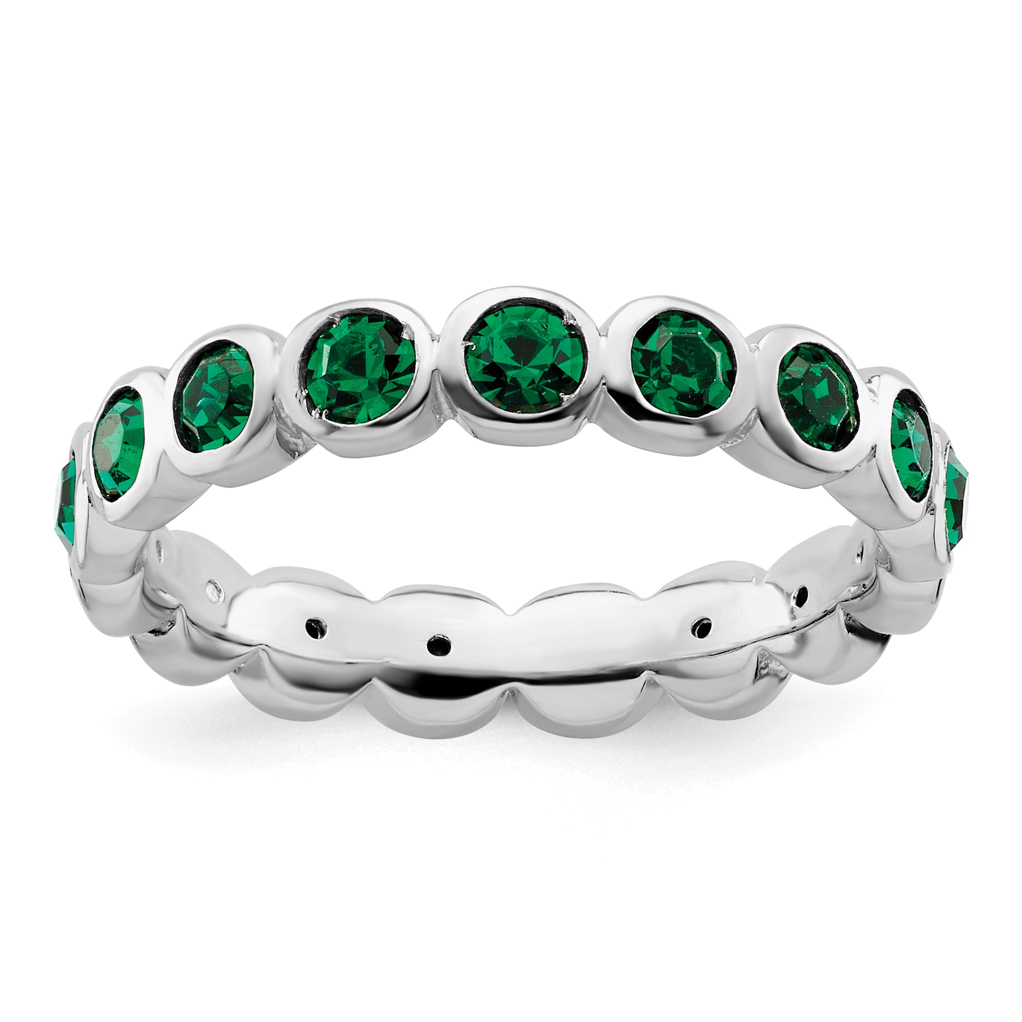 Sterling Silver Stackable Expressions May Crystal Ring