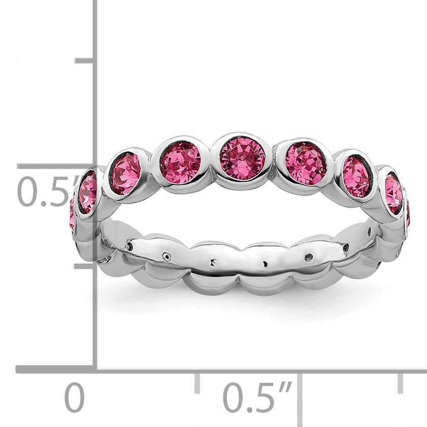 Sterling Silver Stackable Expressions October Crystal Ring