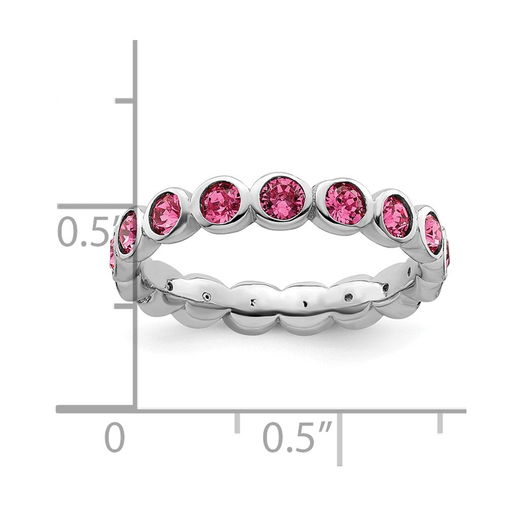 Sterling Silver Stackable Expressions October Swarovski Ring