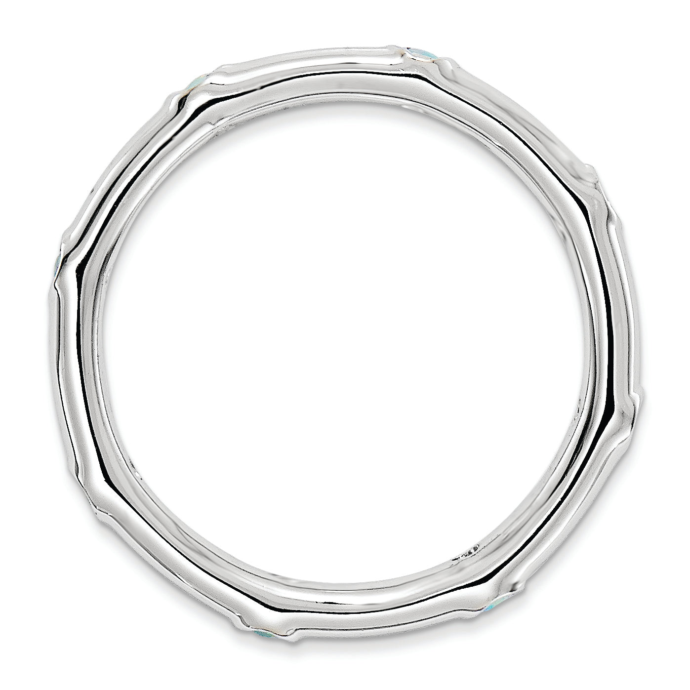 Sterling Silver Stackable Expressions Created Opal Ring