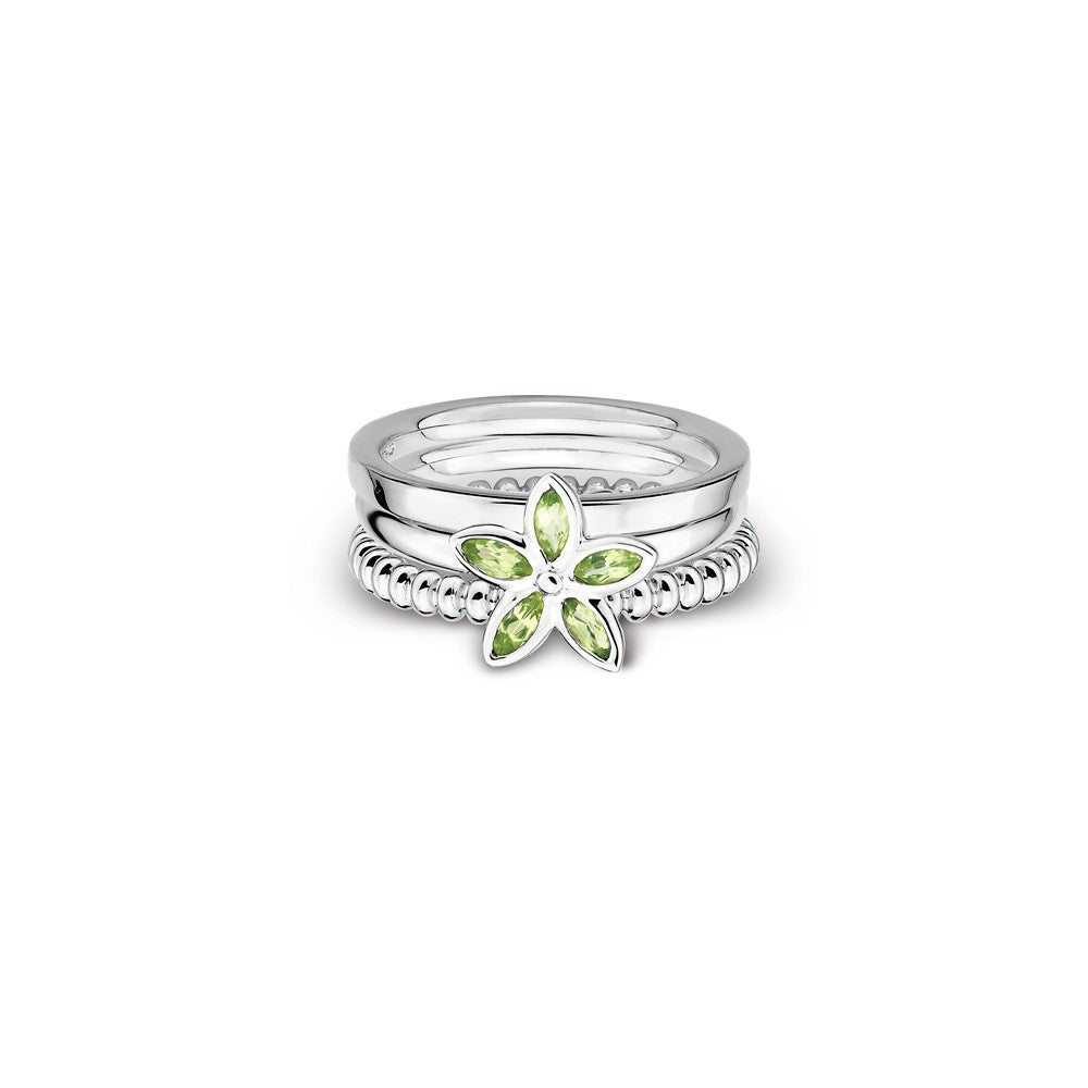 Sterling Silver Stackable Expressions Daisy Dreams Ring Set