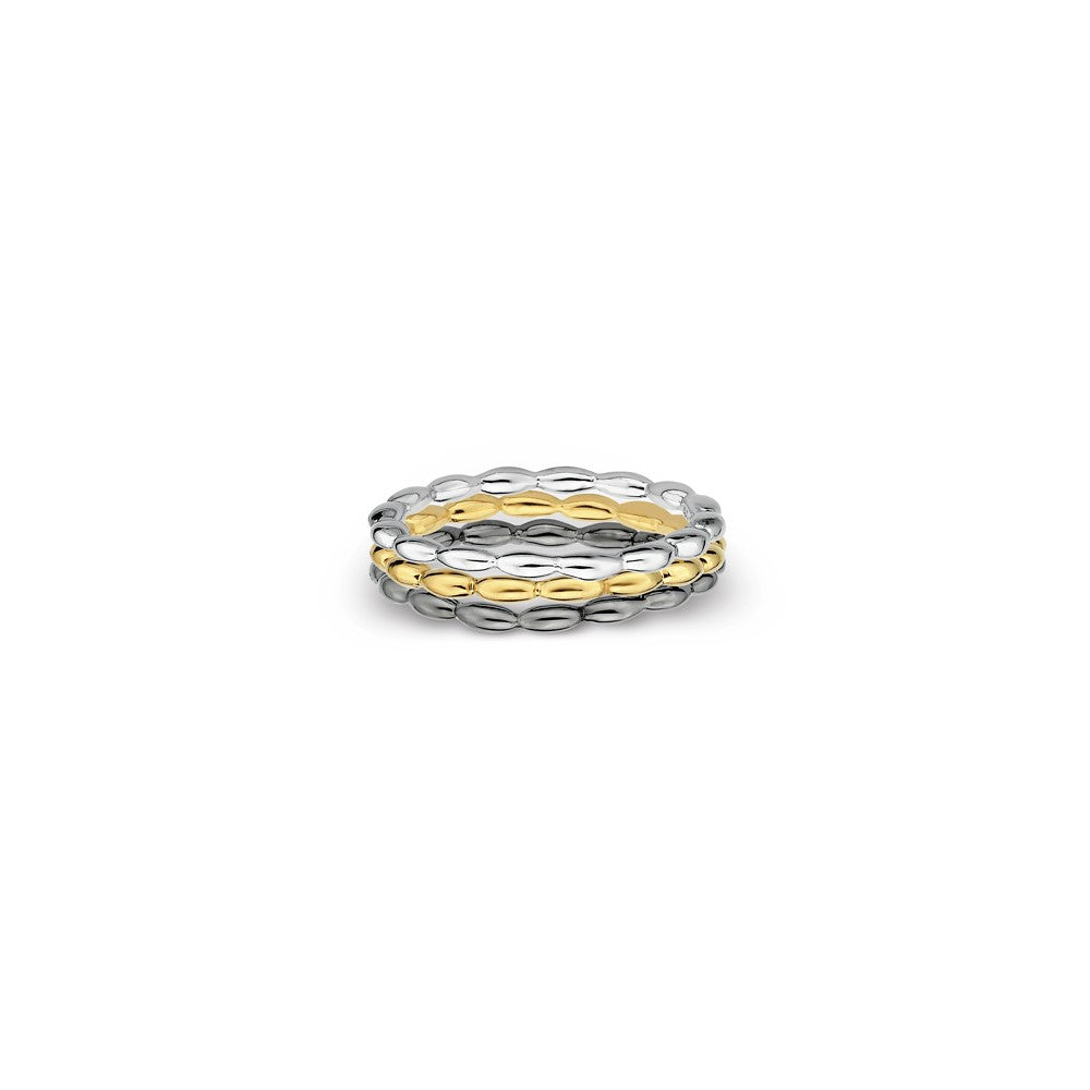 Sterling Silver Stackable Expressions Three's Better than One Ring Set