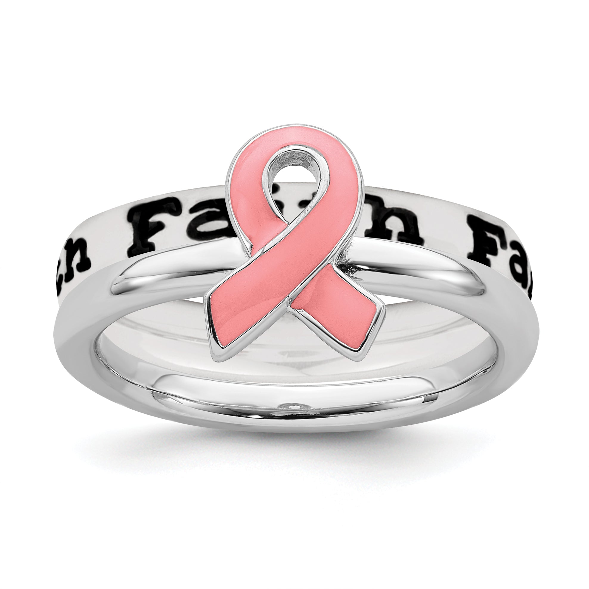 Simply Stacks Breast Cancer Awareness Ring Set