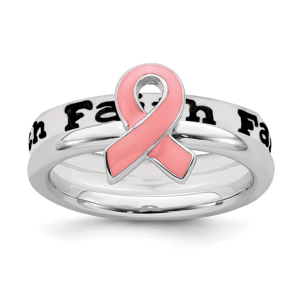 Simply Stacks Breast Cancer Awareness Ring Set