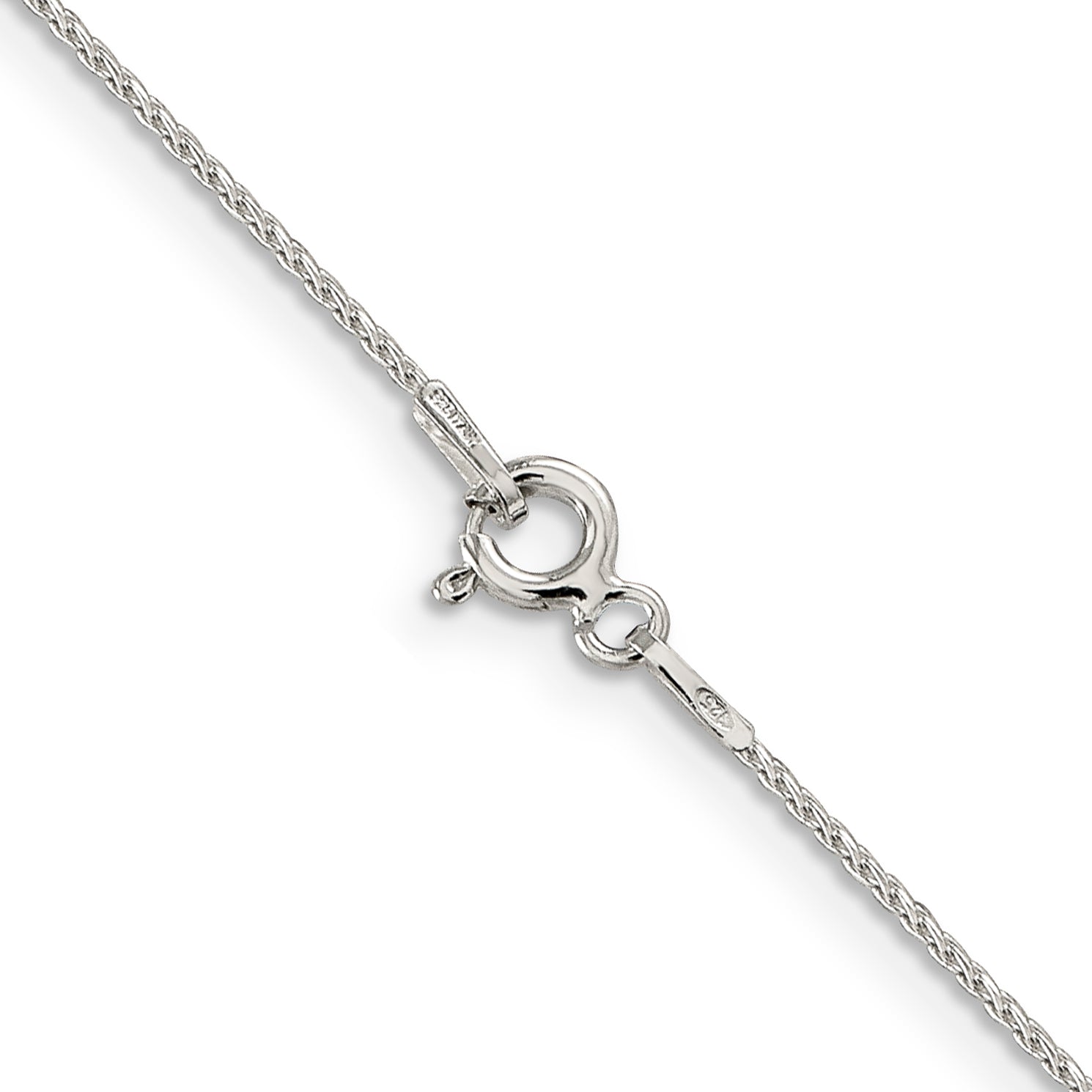 Sterling Silver .85mm Diamond-cut Round Spiga Chain