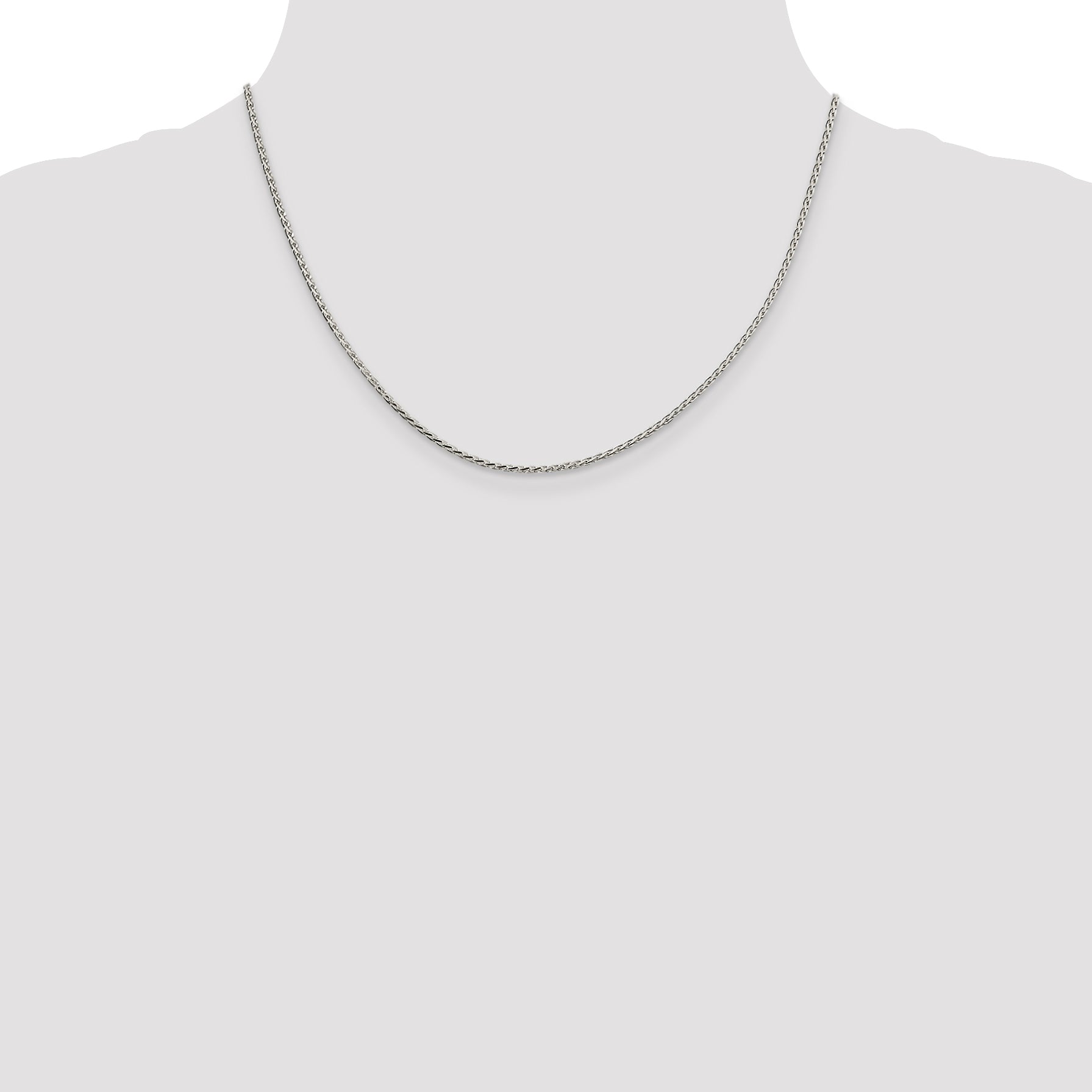 Sterling Silver 1.7mm Diamond-cut Round Spiga Chain