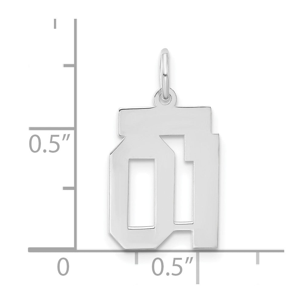 Sterling Silver Small Polished Number 01 W/Top Charm