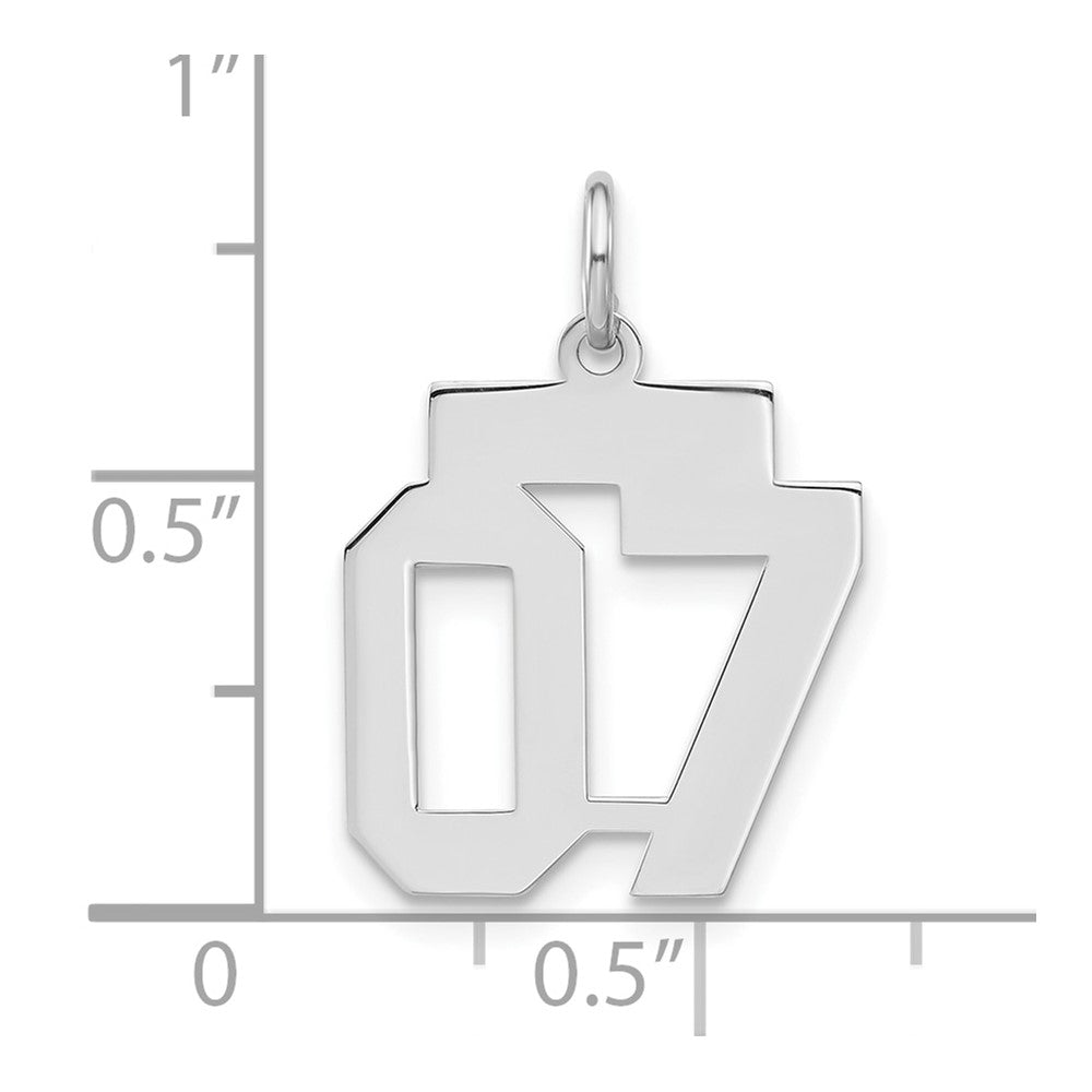 Sterling Silver Small Polished Number 07 W/Top Charm