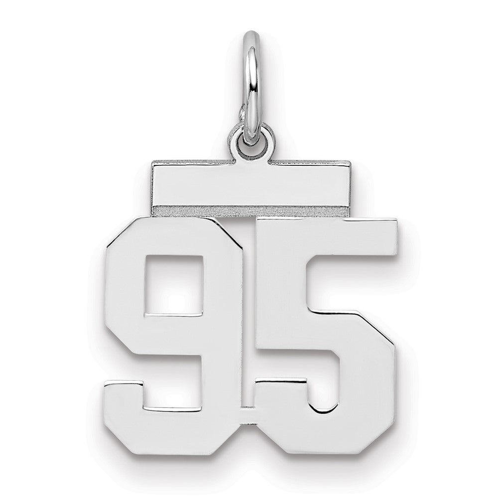 Sterling Silver/Rhodium-plated Polished Number 95 Charm