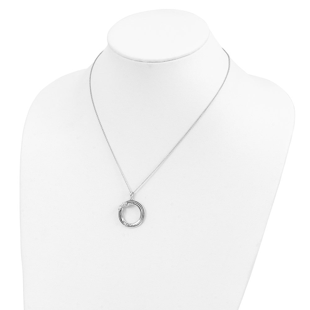 Sentimental Expressions Sterling Silver Rhodium-plated Antiqued My Mother, My Gift 18in. Necklace