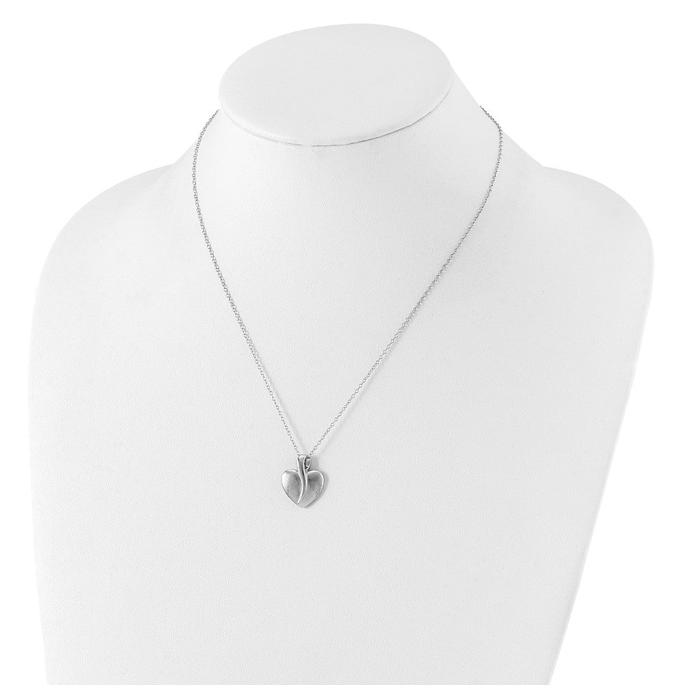 Sterling Silver Polished & Satin Your Friend Heart Necklace