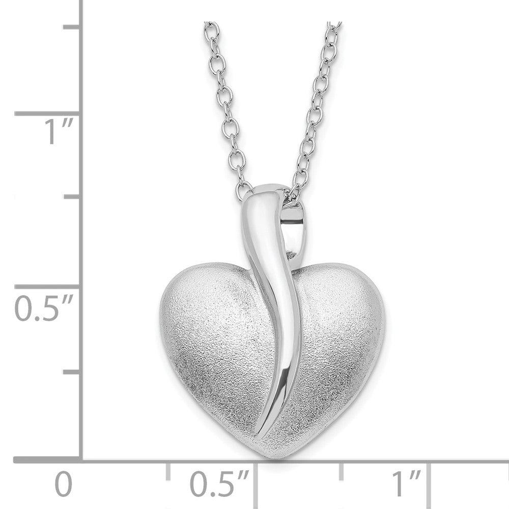 Sterling Silver Polished & Satin Your Friend Heart Necklace