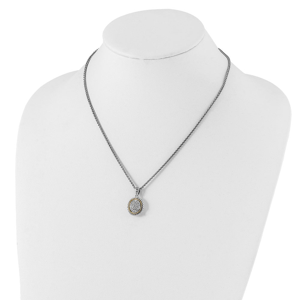 Shey Couture Sterling Silver with 14K Accent 18 Inch Antiqued Diamond Necklace