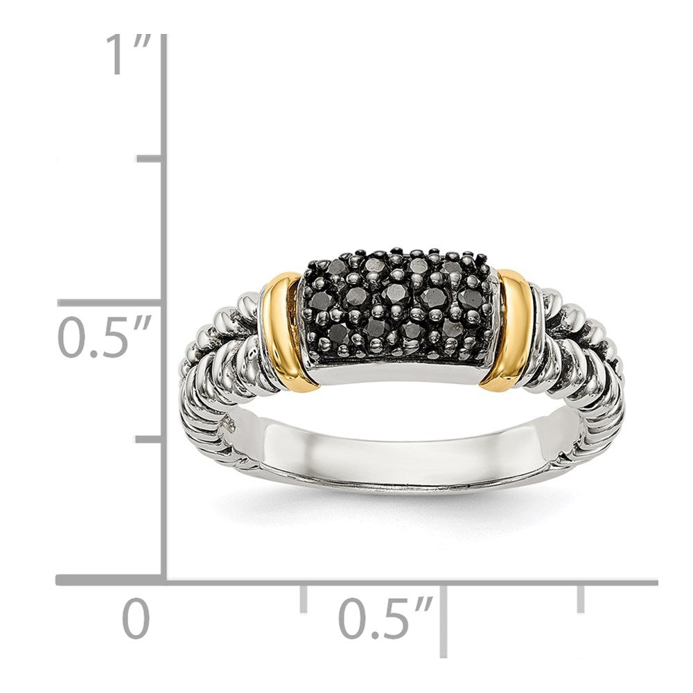 Shey Couture Sterling Silver with 14K Accent Antiqued Black Diamond Ring