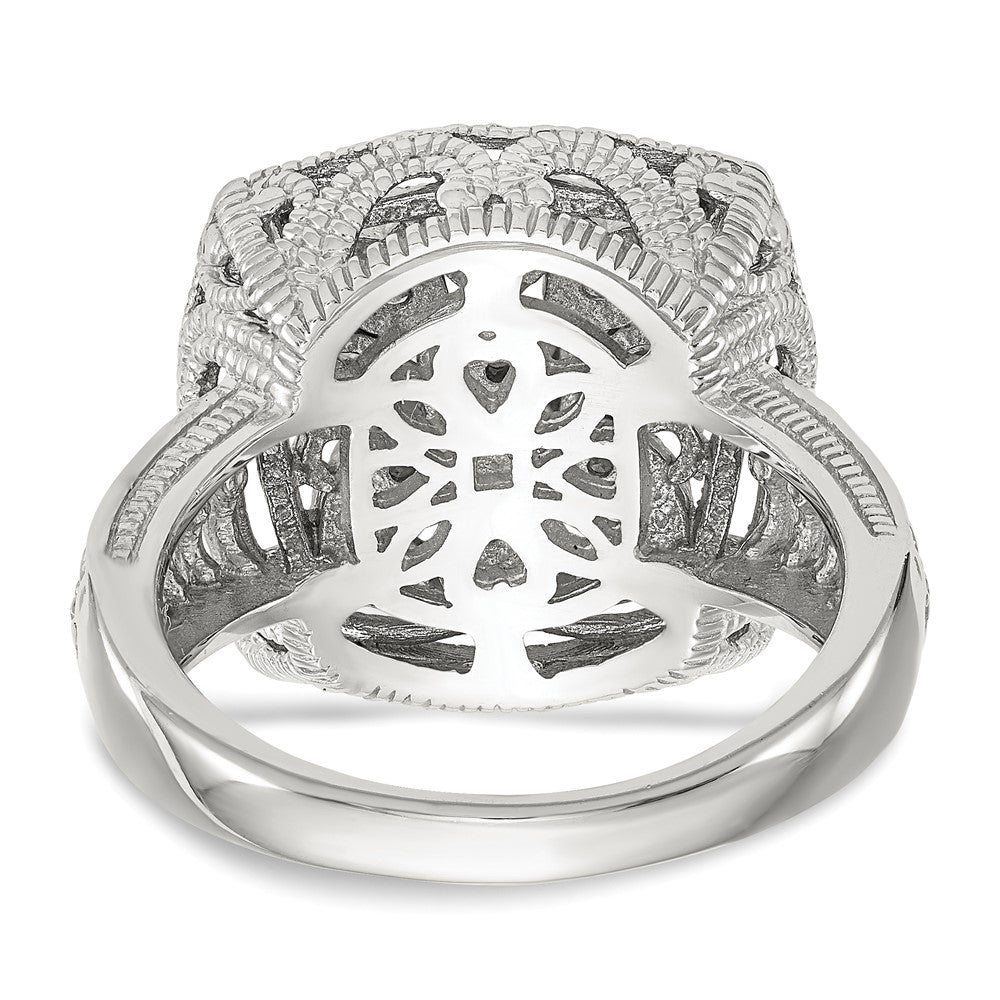 Shey Couture Sterling Silver Rhodium-plated with 14K Accent Diamond Ring