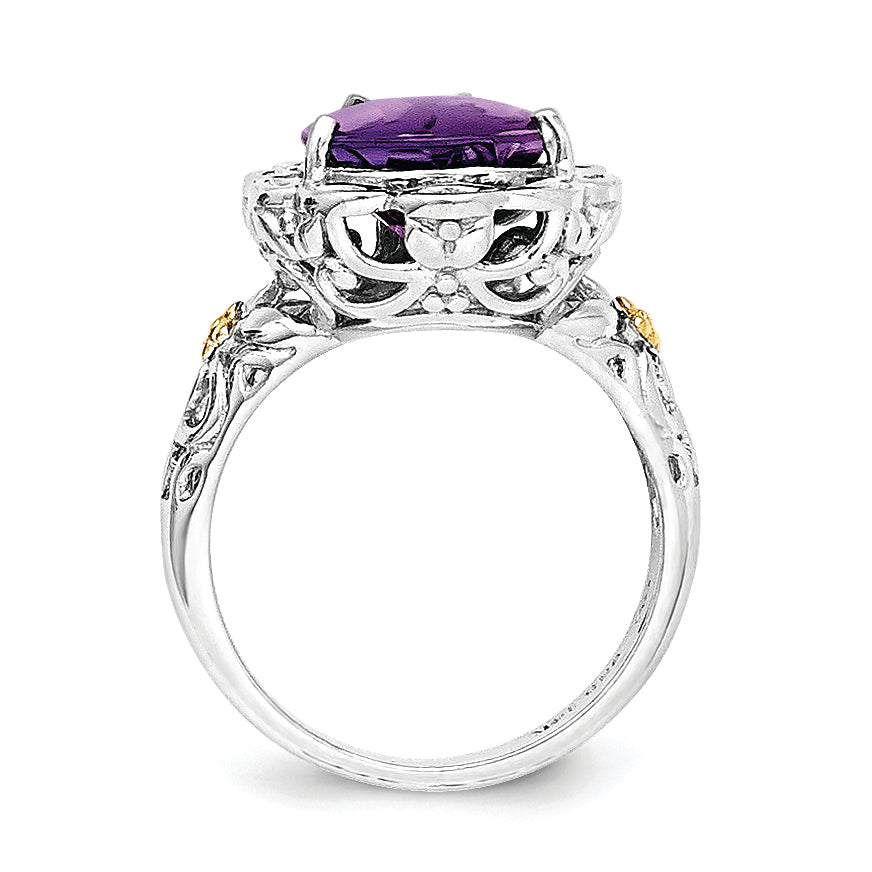 Sterling Silver w/14k Amethyst Ring