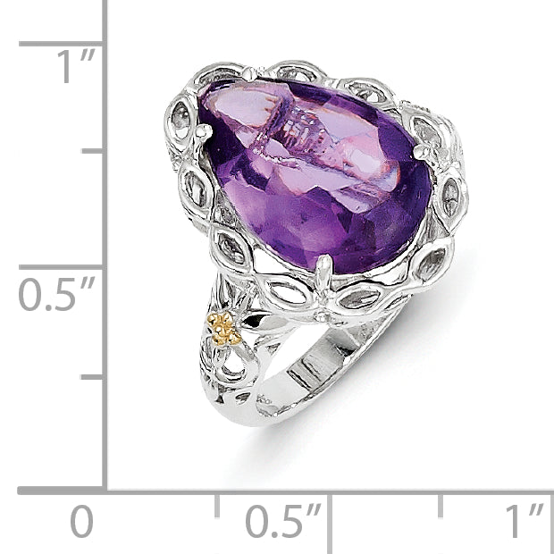 Sterling Silver w/14k Amethyst Ring