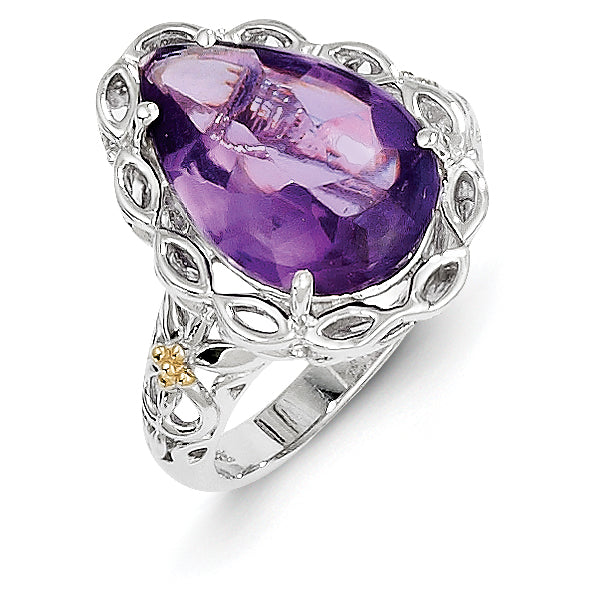 Sterling Silver w/14k Amethyst Ring