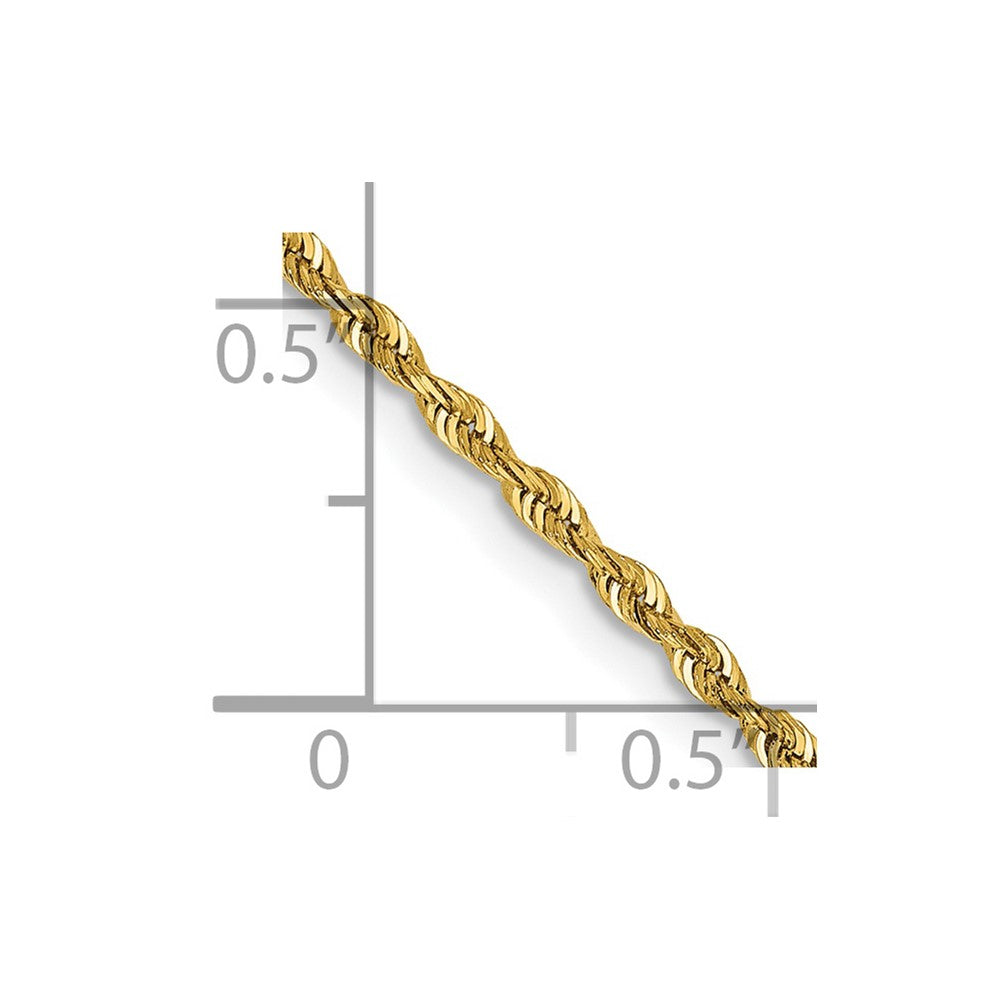 14K 14 Inch 1.85mm Diamond-cut Quadruple Rope Lobster Clasp Chain