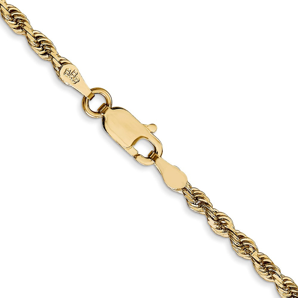 14K 18 Inch 2.75mm Diamond-cut Quadruple Rope Lobster Clasp Chain