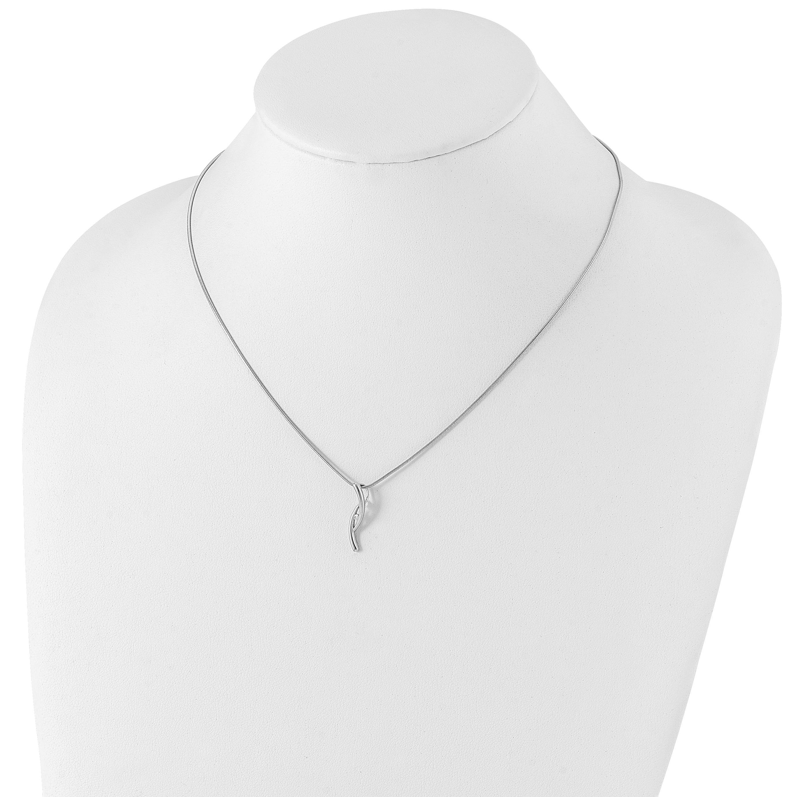 White Ice Sterling Silver Rhodium-plated 18 Inch Diamond Necklace with 2 Inch Extender