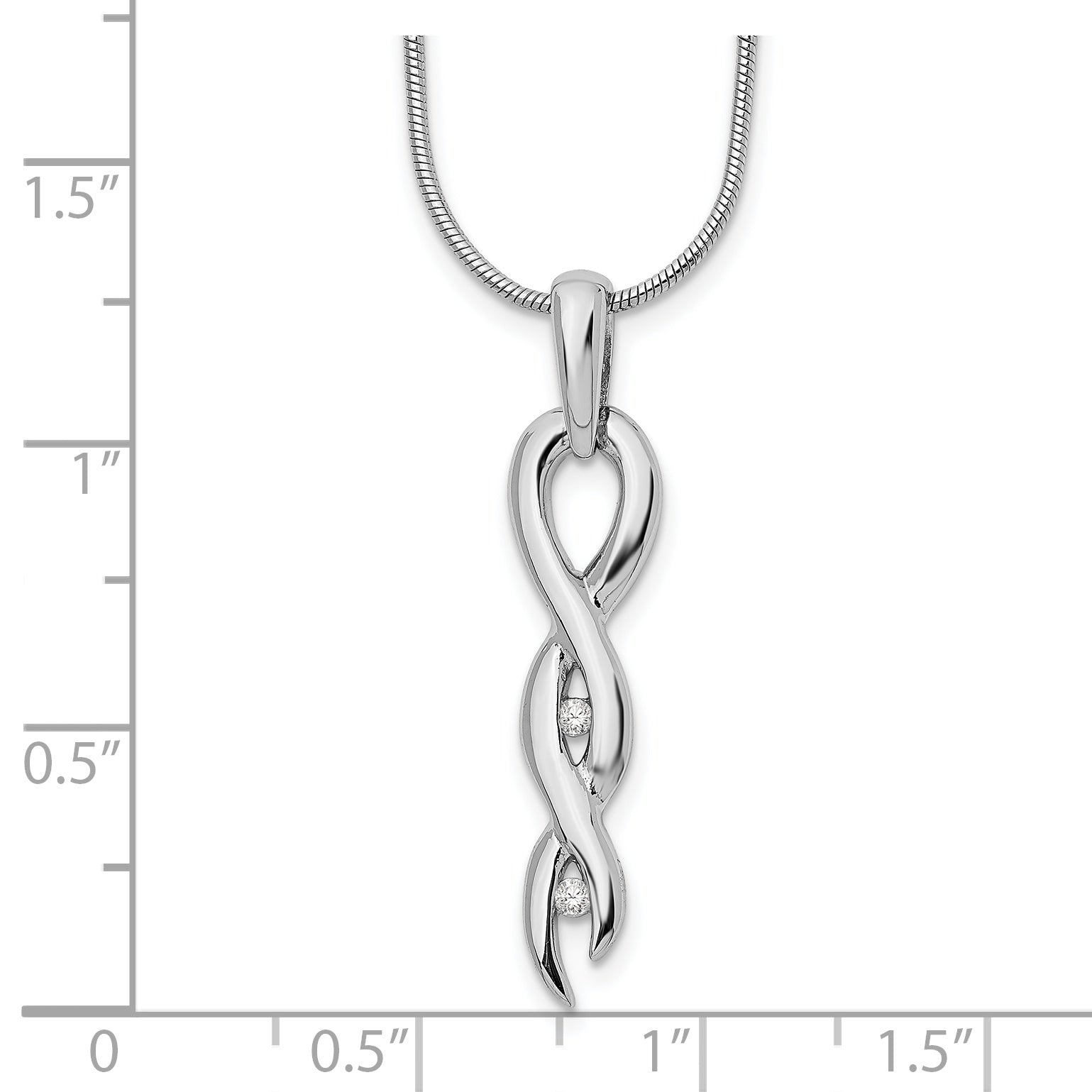 White Ice Sterling Silver Rhodium-plated Diamond 18 Inch Twist Necklace with 2 Inch Extender