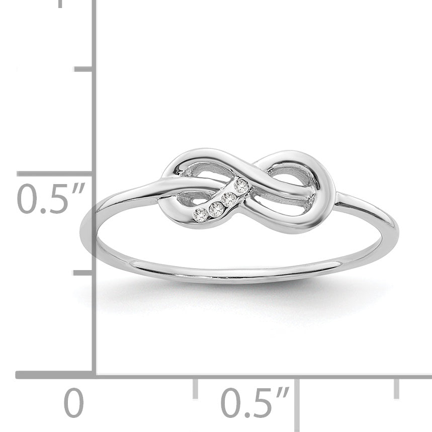 White Ice Sterling Silver Rhodium-plated Diamond Infinity Ring