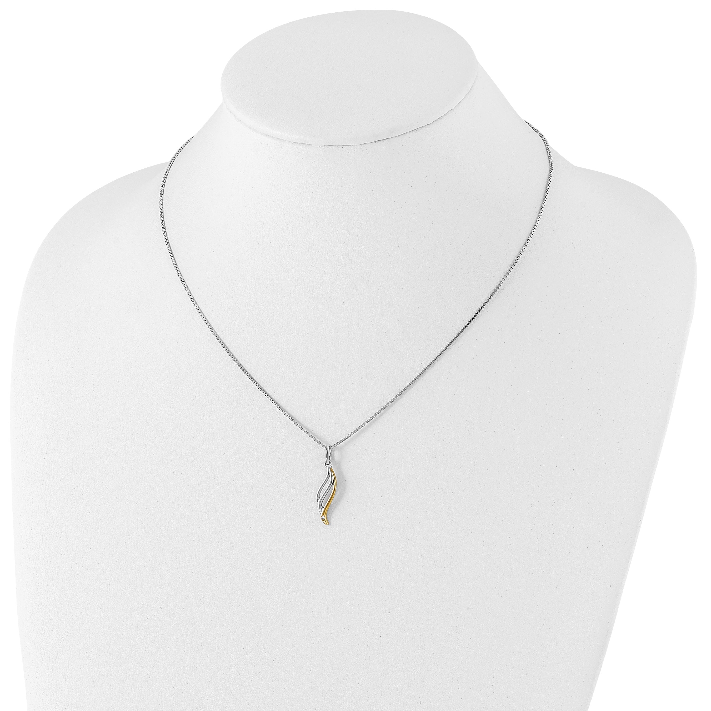 White Ice Sterling Silver Rhodium-plated Gold-tone 18 Inch Diamond Necklace with 2 Inch Extender