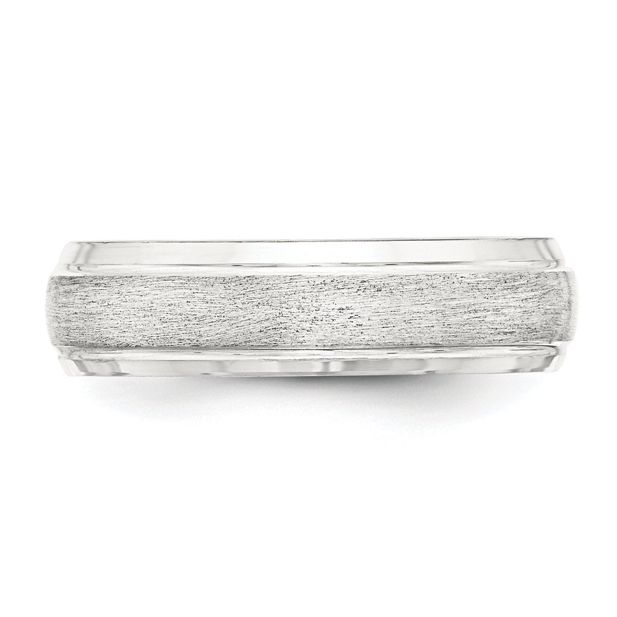 Sterling Silver 6mm Brushed Domed with Grooved Beveled Edge Fancy Band Size 8.5
