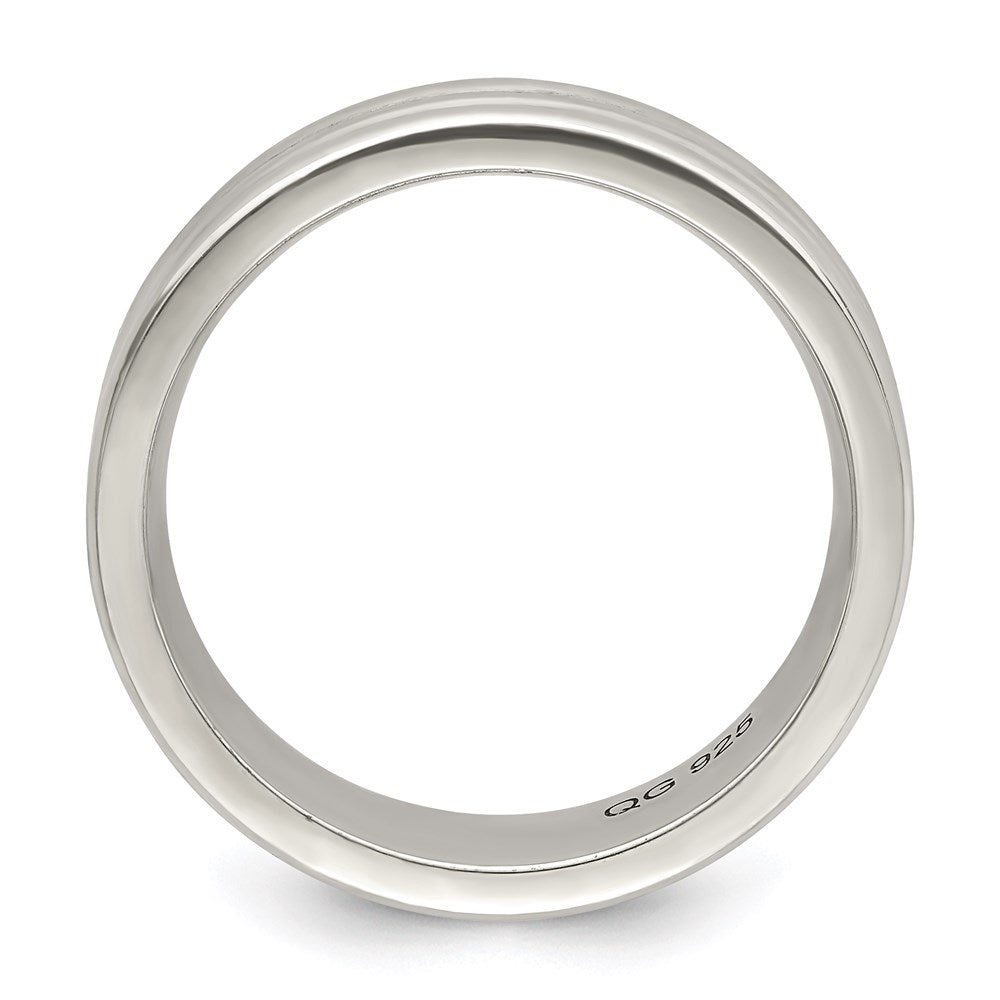 Sterling Silver 6mm Polished Flat Grooved Fancy Band Size 11